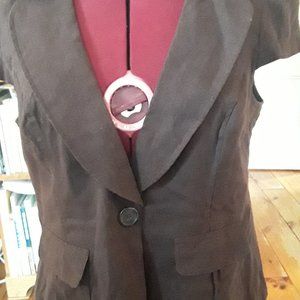 Short sleeve linen/rayon blouse